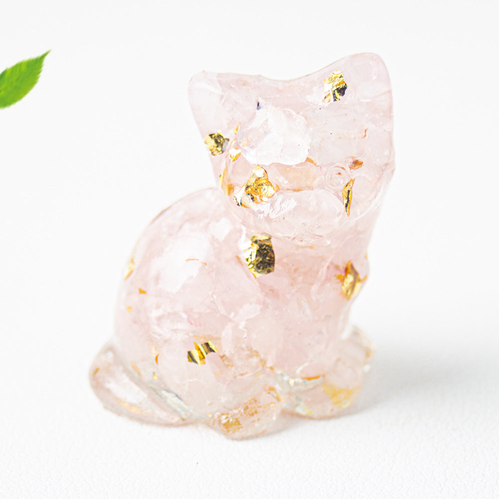 Wholesale Natural crystal gravel cute cat ornaments